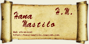 Hana Mastilo vizit kartica